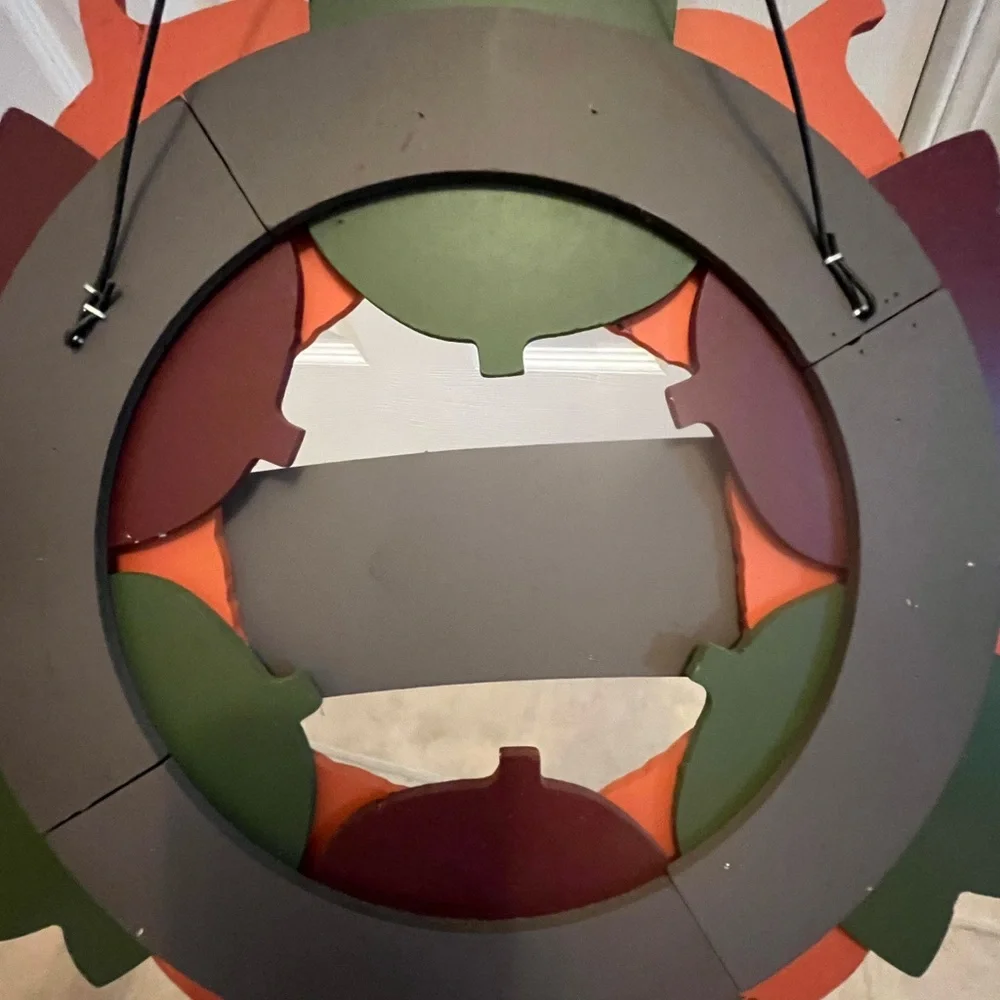 Festive Pumpkin Welcome Wreath - Red and Green